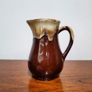 Roseville Brown‎ Drip Glaze RRP USA Pitcher Creamer Vintage Pottery Ceramic